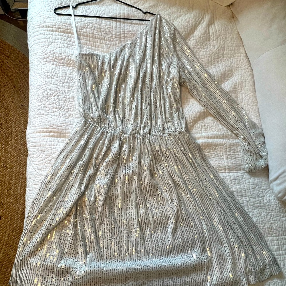 Plus size Chic Soul white sequin dress.